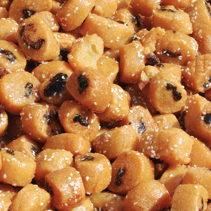 Close up of makrouds date-filled and honey-glazed pastries- Lawza - Bay Area, California